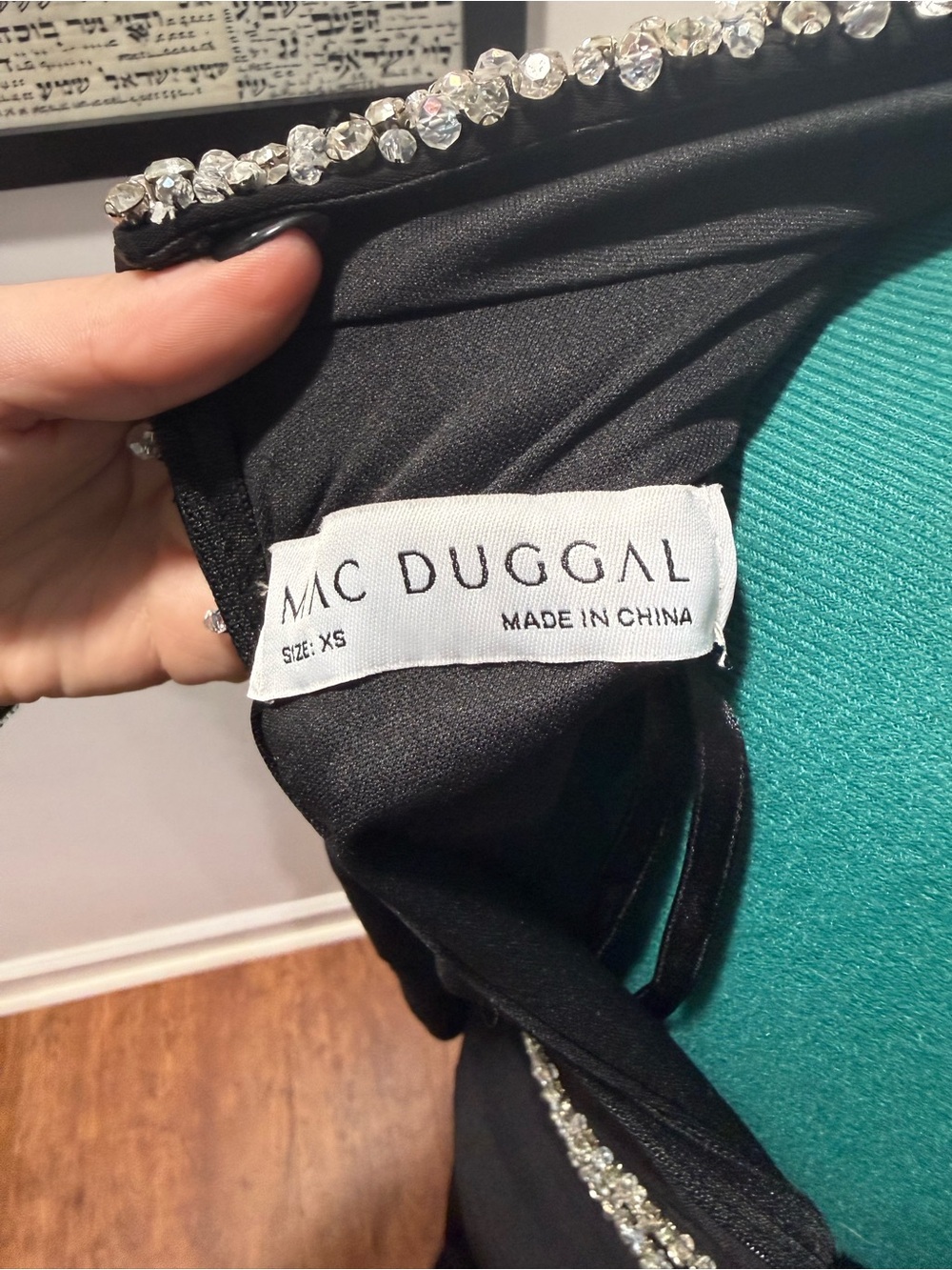 Mac Duggal ONE OF A KIND Elegant Black Beaded High-Neck Two-Piece Evening Gown - Picture 3 of 3